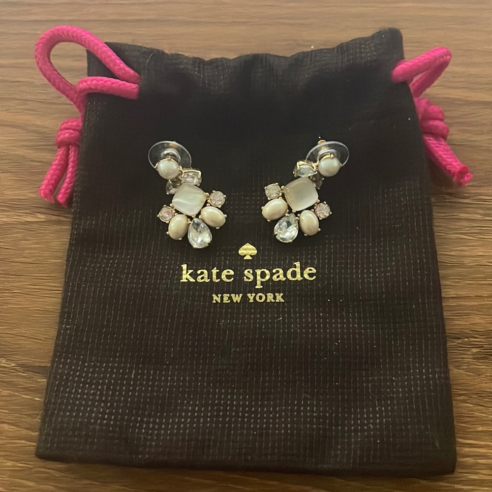 Kate spade Gold Pearl CZ earrings